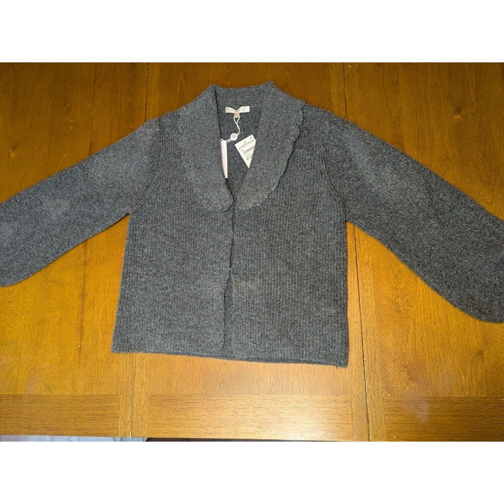 NWT Wayf Charcoal Womens Sweater Size Small Sweater Poetcore Scalloped Collar